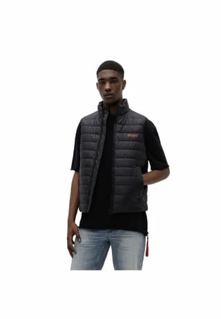 HUGO Herren Steppweste - Bentino2221, ärmellose Jacke, Zipper, Stehkragen, Uni Schwarz - Image 2